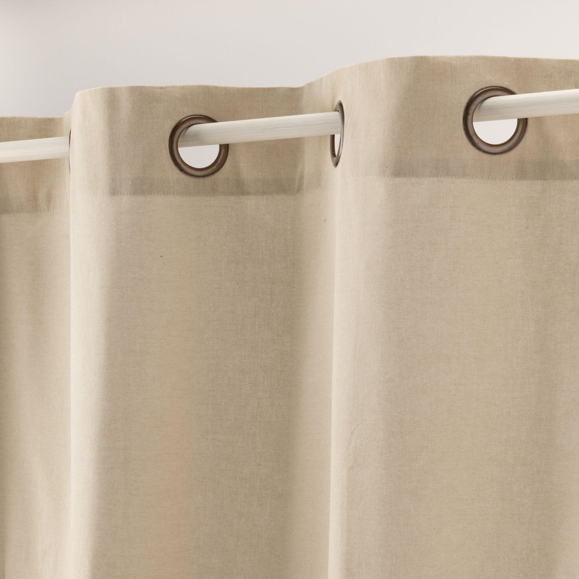 LINIA - Rideau à œillets en coton finition point de bourdon 140x250cm - beige