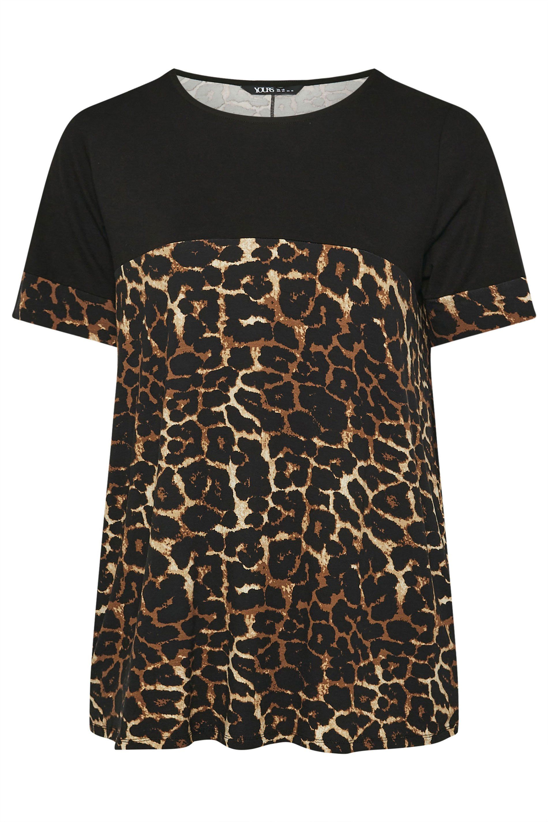 Yours Contrast Leopard Print Top