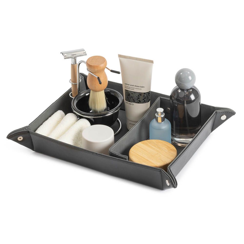 LIVIVO Leather Look Valet Organiser Black with Divider