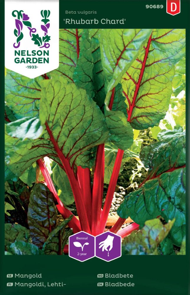 GRØNNSAKSFRØ NELSON GARDEN BLADBETE RHUBARB CHARD