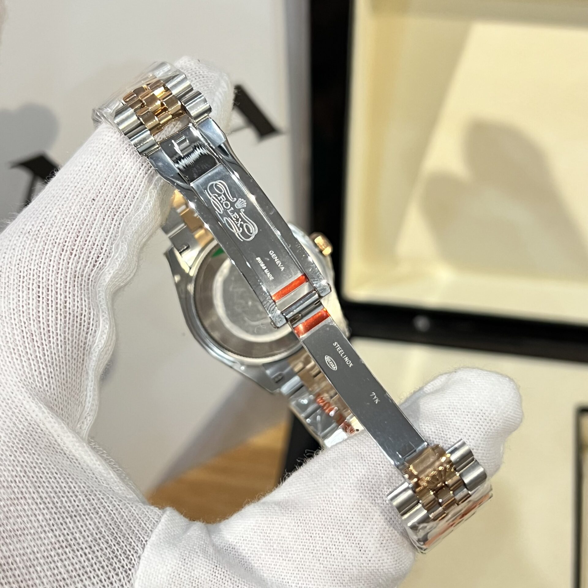 Rolex Datejust SS/RG Plated Grey Dial CZ Diamonds 31mm Jub EWF Replica