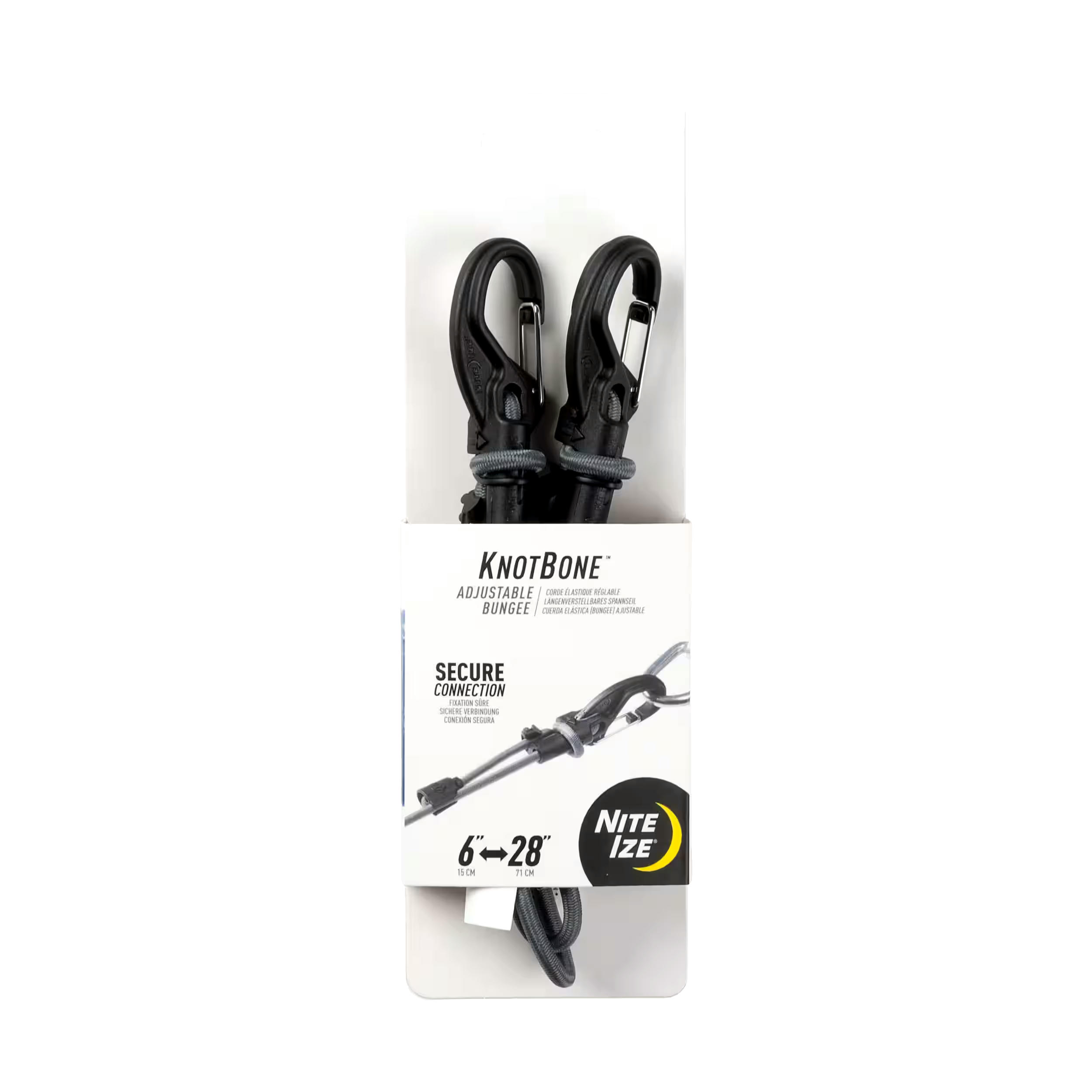 NiteIze KnotBone Adjustable Bungee, 6-28-in, 5-mm cord, Black