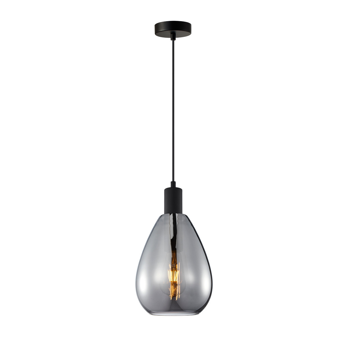 Lampa wisząca czarna-dymiona ZULO 1xE27x40W wym: 115x18x18 cm Italux