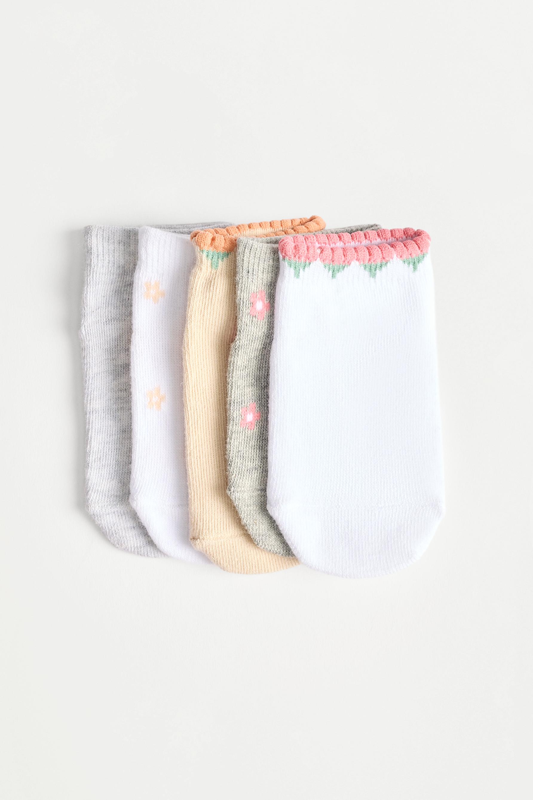 Calcetines cortos flores (Pack 5)