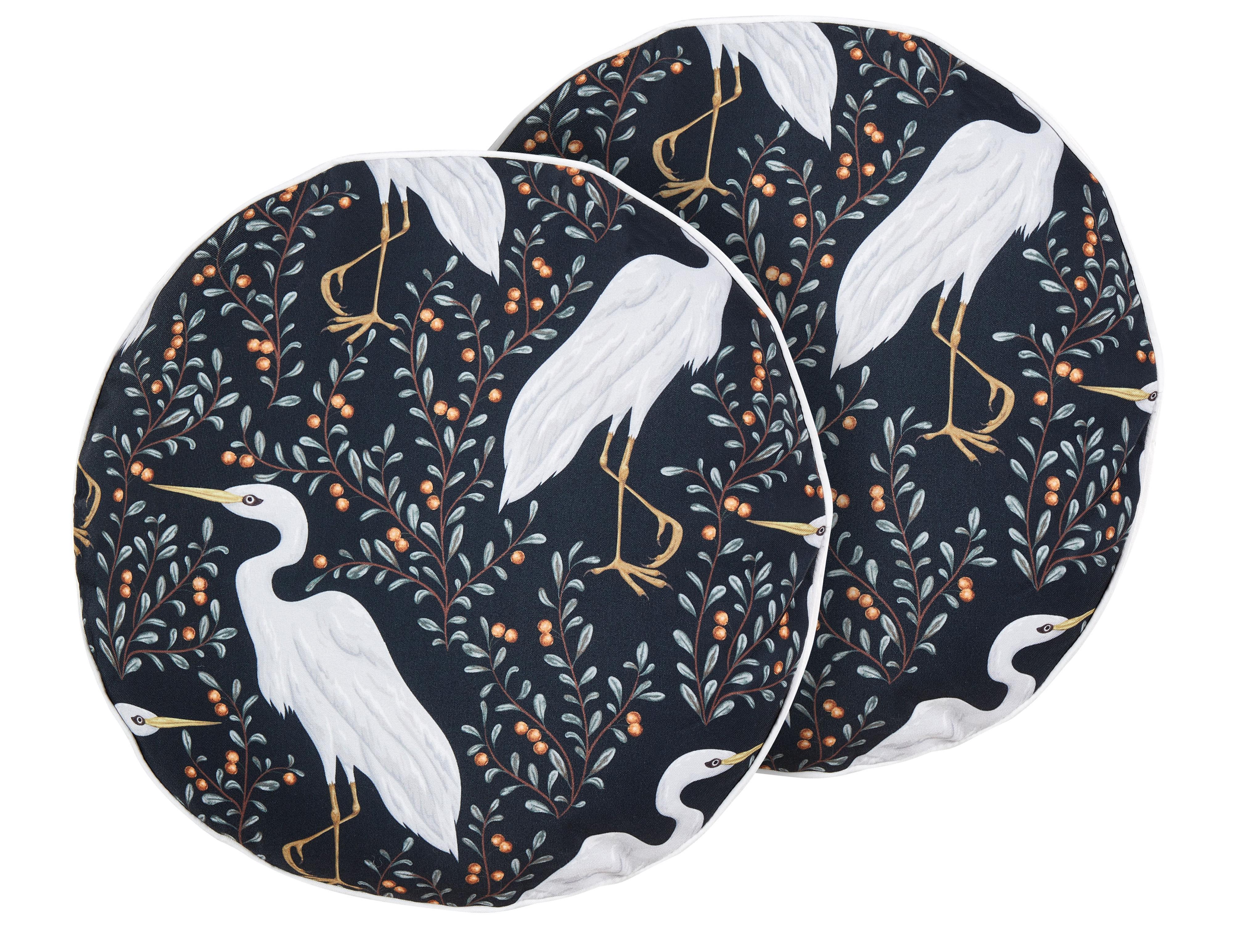 Set of 2 Outdoor Cushions PIANAZZO Animal Pattern 40 x 40 cm Black