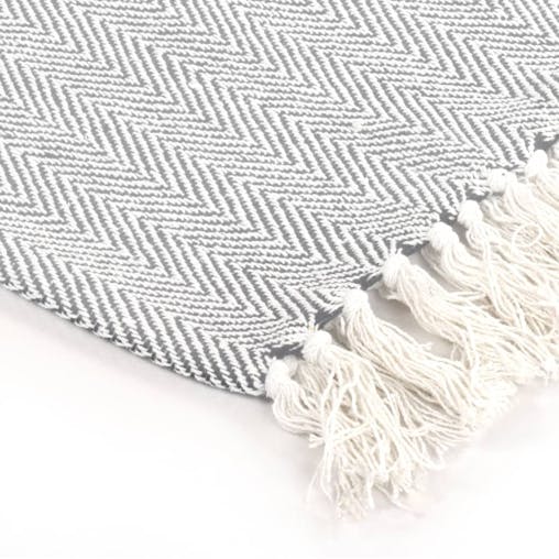 NNEVL Throw Cotton Herringbone 220x250 cm Grey