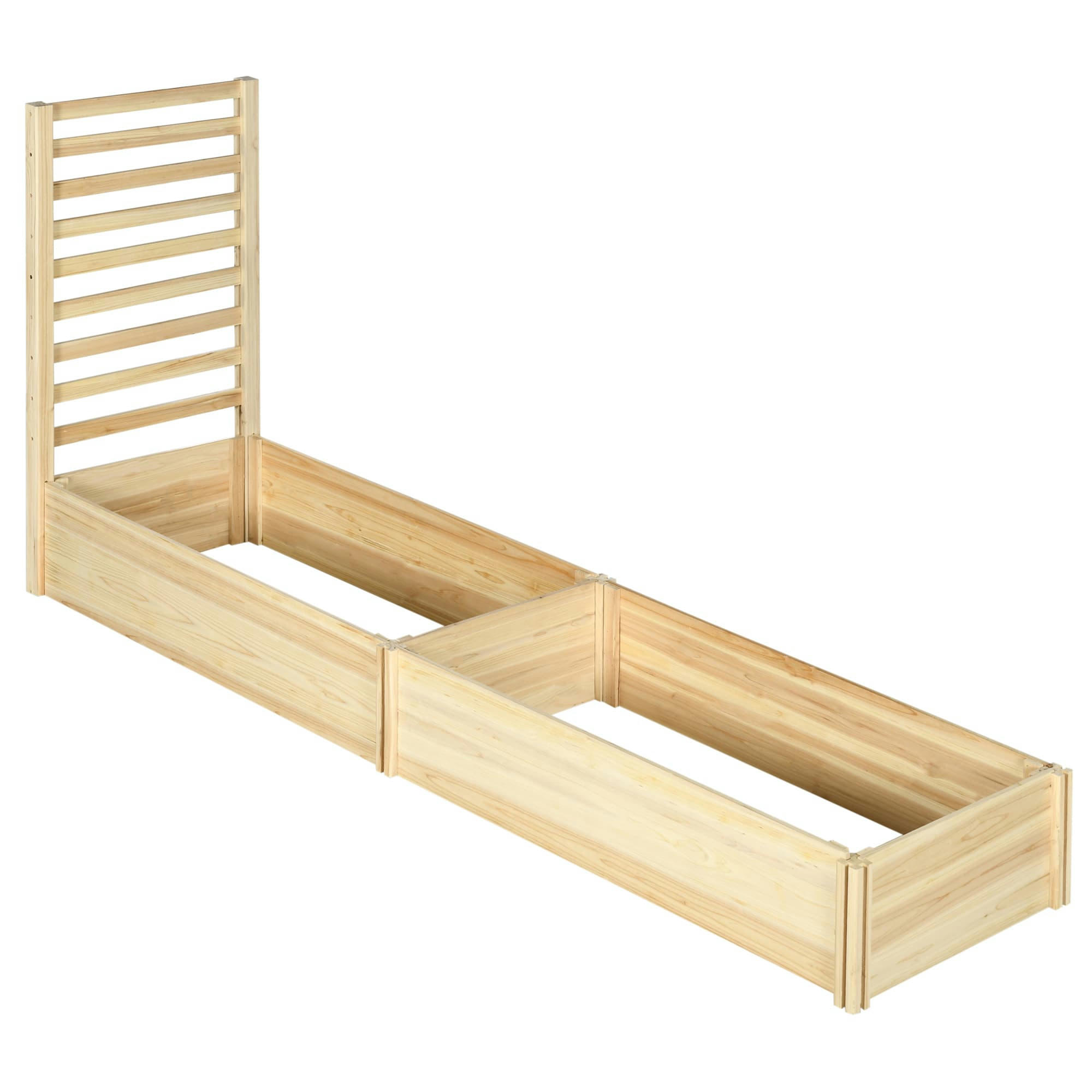 - Lot de 2 jardinières avec treillis bois de sapin pré-huilé