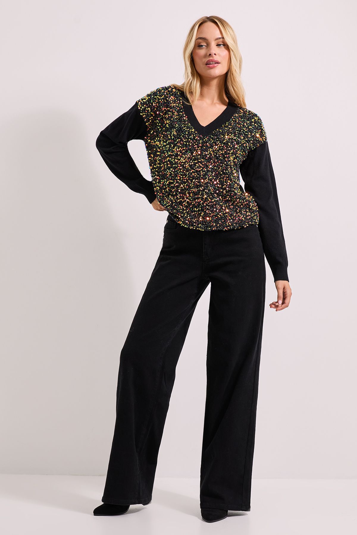 Dorothy Perkins Knitted Sequin Cricket Jumper