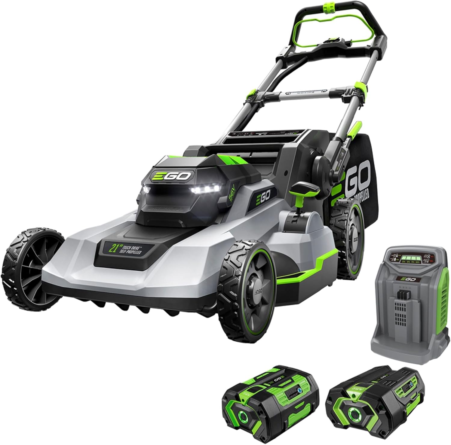 EGO POWER+ Electric Lawn Mower  Self-Propelled Cordless with Touch Drive  Includes 56V 6.0Ah Battery  4.0Ah Battery and Rapid Charger - LM2123SP-2