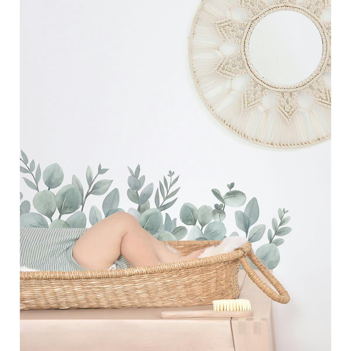 GREENERY - Grand sticker Greenery feuillages eucalyptus (80 x 25 cm)