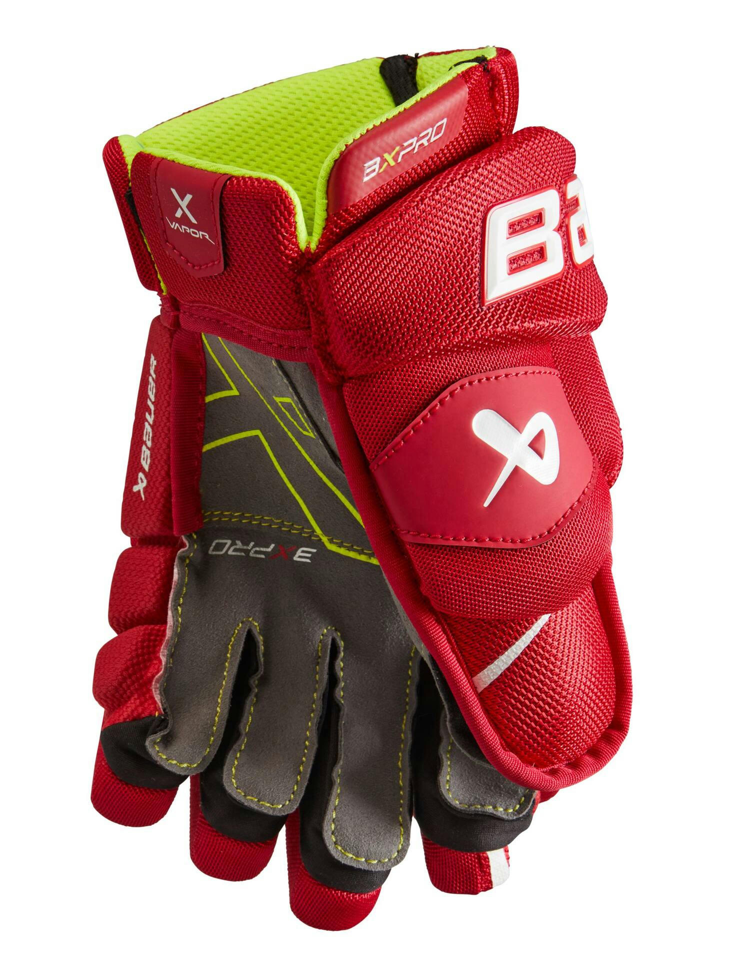 Bauer Vapor 3X Pro Hockey Gloves, Junior, Red