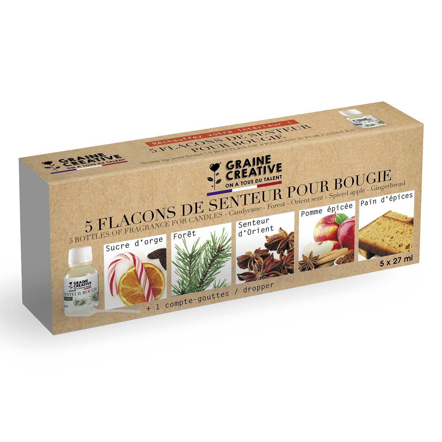 - 5 arômes de Noël pour bougie 27 ml