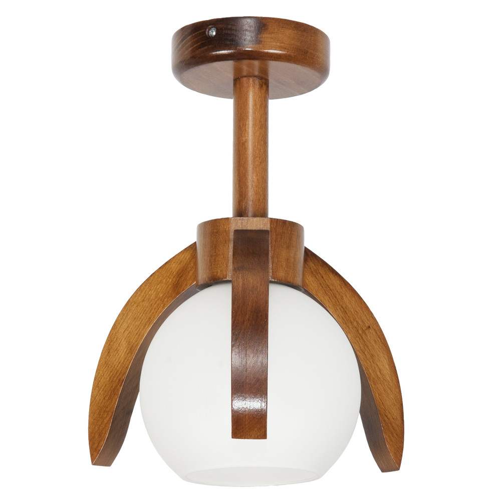 Lampa sufitowa pojedyncza drewniana retro EDYLIT 1xE27 RZEMYK 180/5