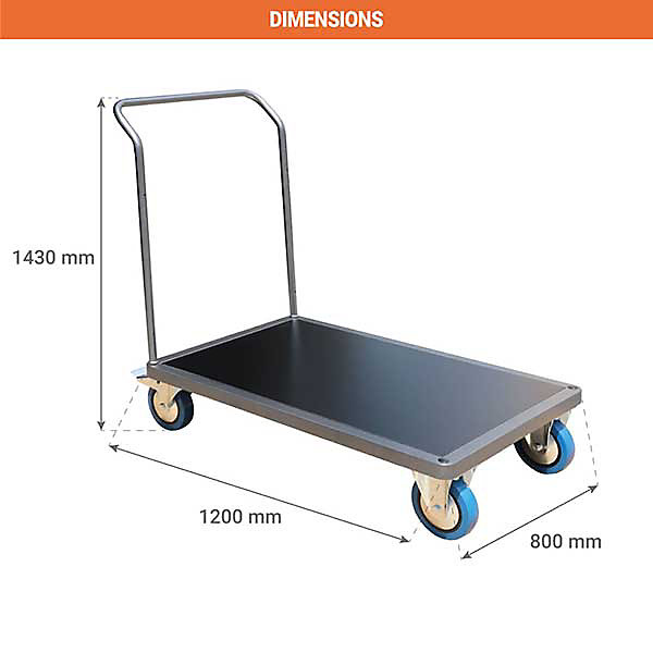 Chariot modulable 1 côté - Plateau 1200x800mm - Charge max 500kg - CHG1T1
