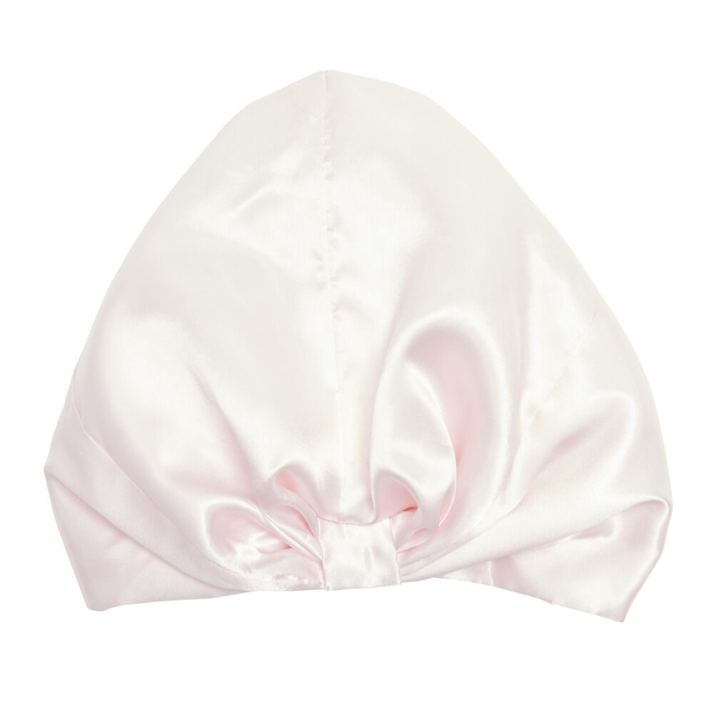Bonnet de nuit satiné rose anti-frisottis 15x17cm