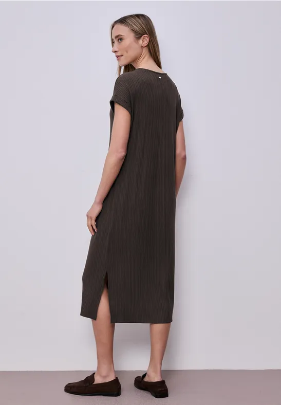 Midi-Kleid aus Jersey in Rippstruktur