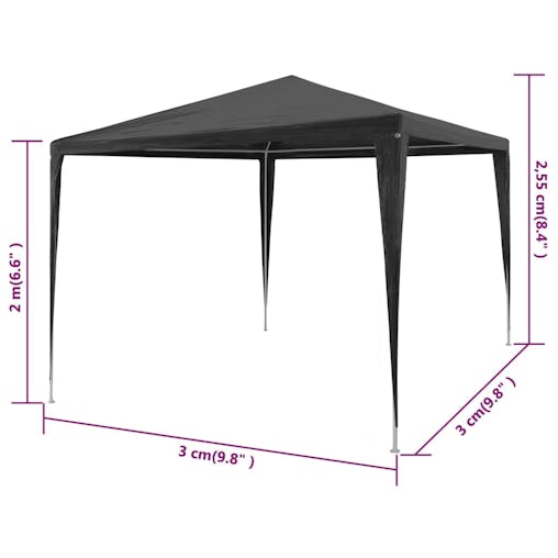 NNEVL Party Tent 3x3 m PE Anthracite