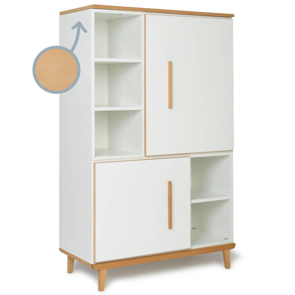 NADO - Armoire 147cm 2 portes blanc
