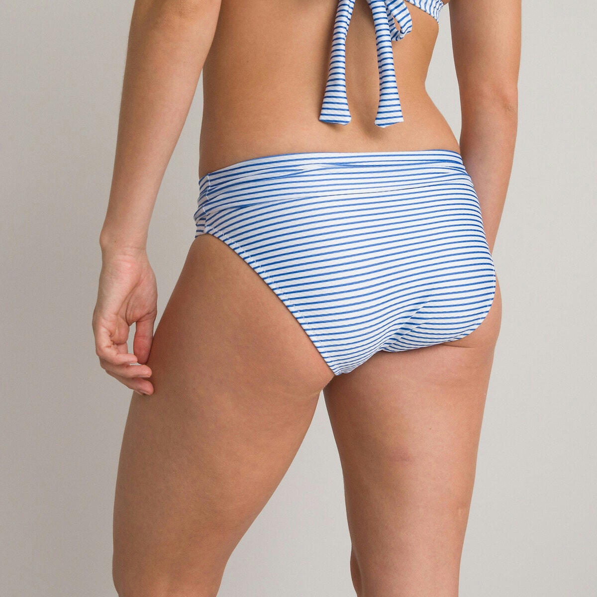 Bas de maillot de bain culotte à revers, à rayures