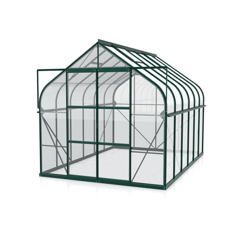 Serre en verre Dione verte 9,9 m² VITAVIA