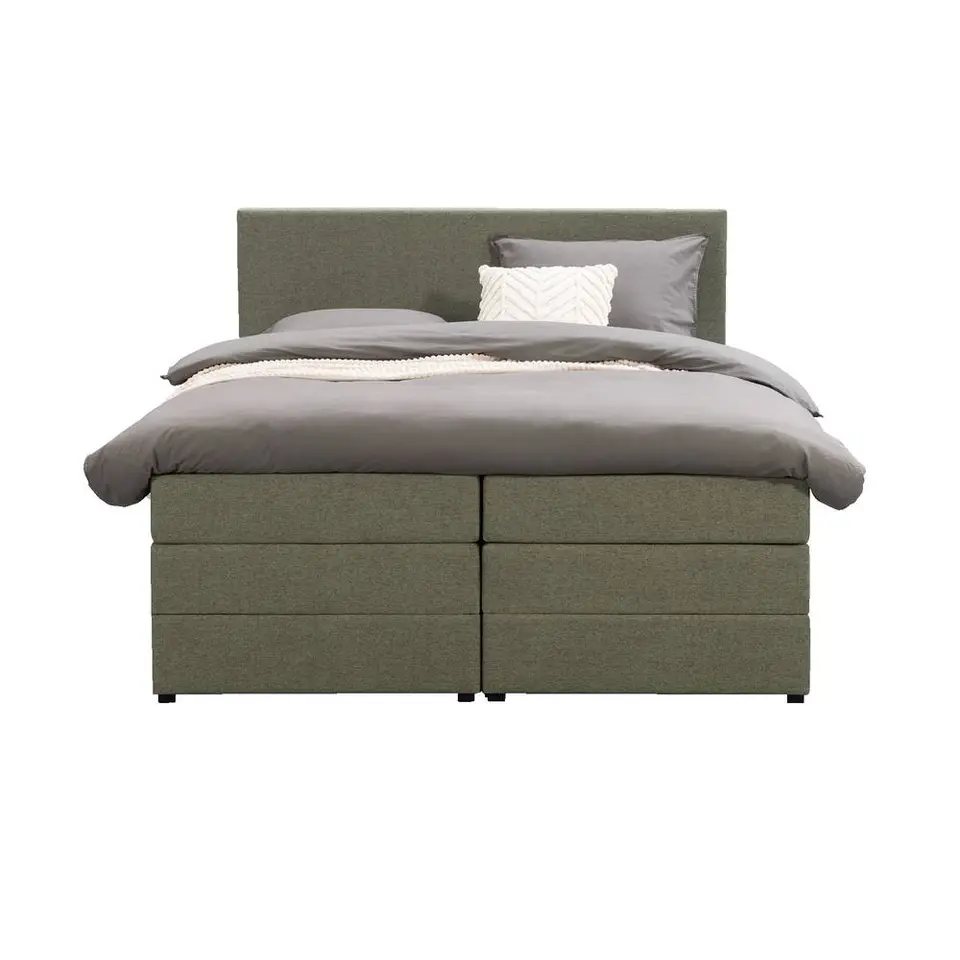 Boxspring met opbergruimte Liv egaal - groen - 180x200 cm