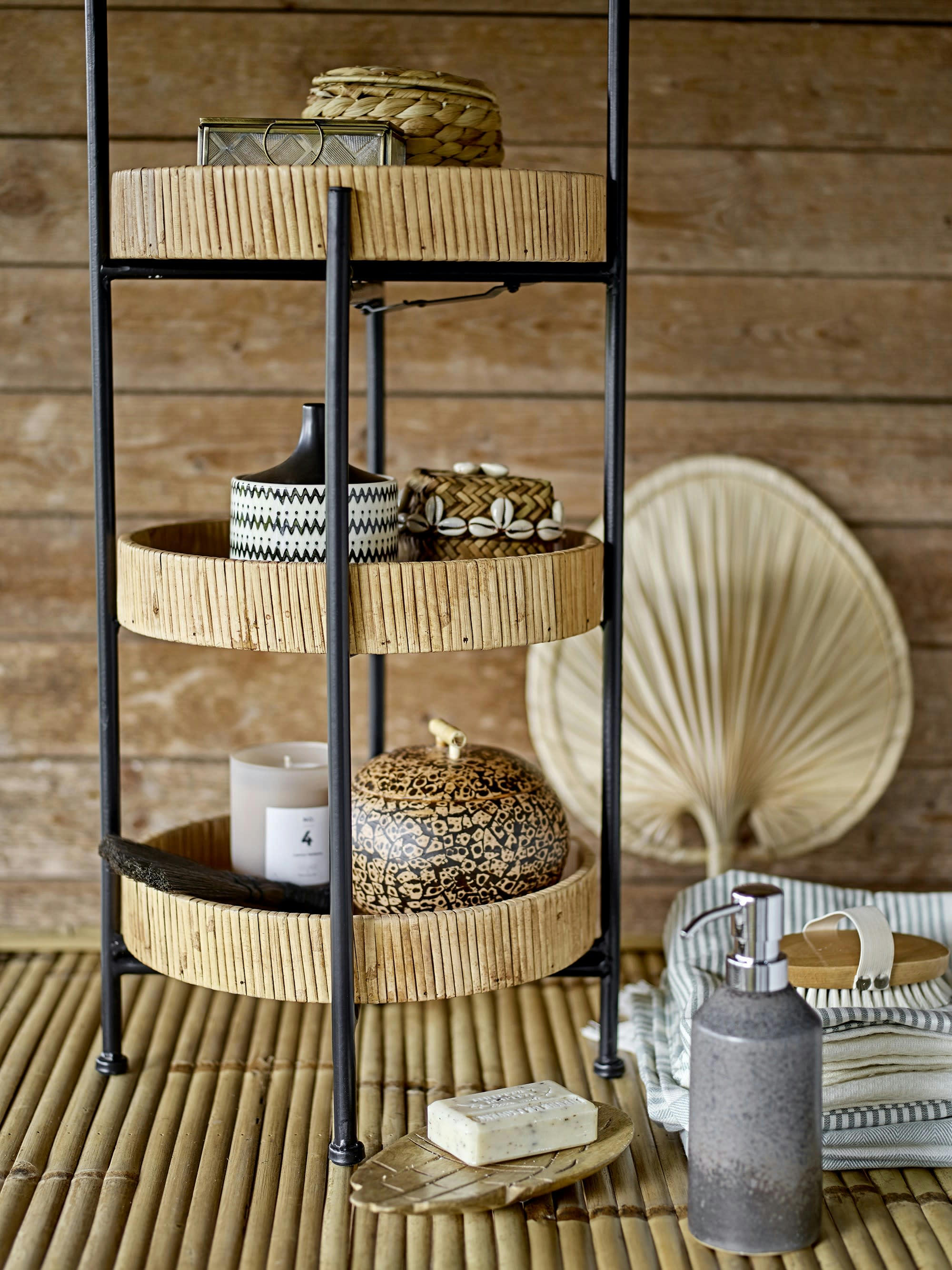 DEVA - Table d'appoint en rotin beige