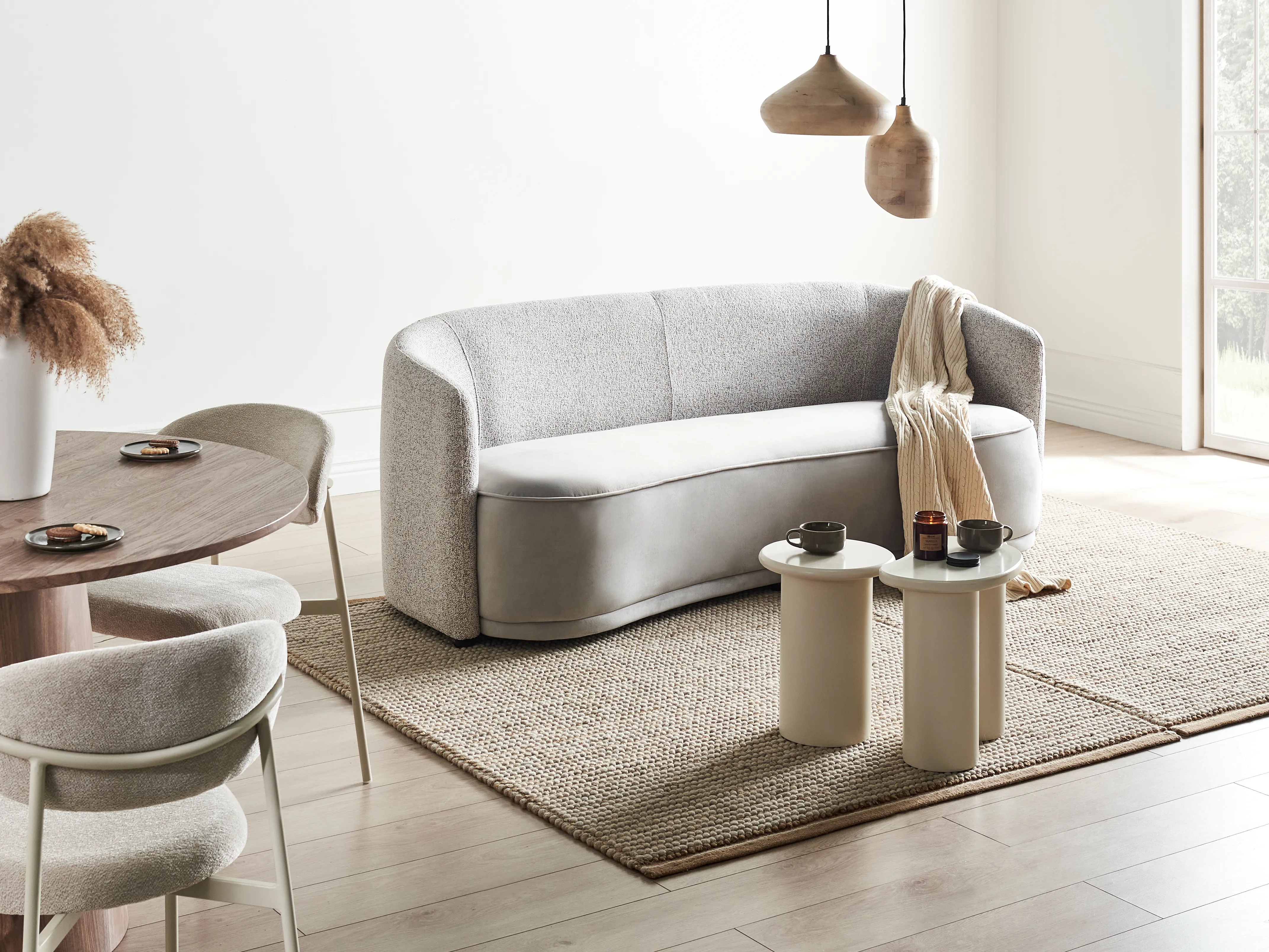 Sofa 3 Seater ROSET Fabric Grey