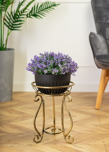 Kwietnik metalowy 37 cm Złoty Klasyczny do Salonu