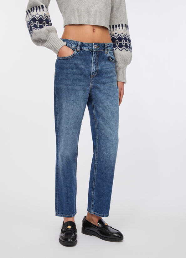 Jeans straight a vita alta