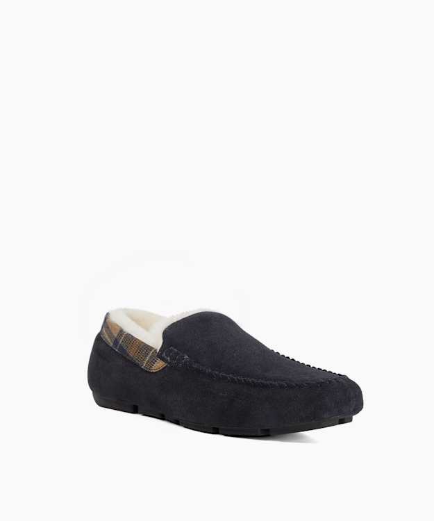 Fofo Navy - Shearling Moccasin Slippers