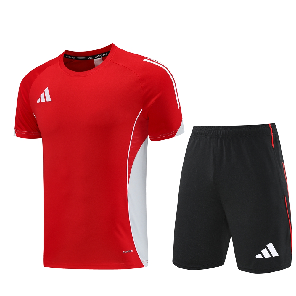 Adidas Short Sleeve Training Jersey Set - AD09- Red/Black