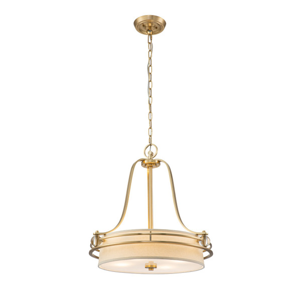 Lampa wisząca szczotkowany mosiądz Gotham 4xE27x60W Quoizel