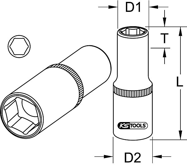 KS Tools - 500.1410 - Douille spéciale pour bougies de préchauffage, 10 mm