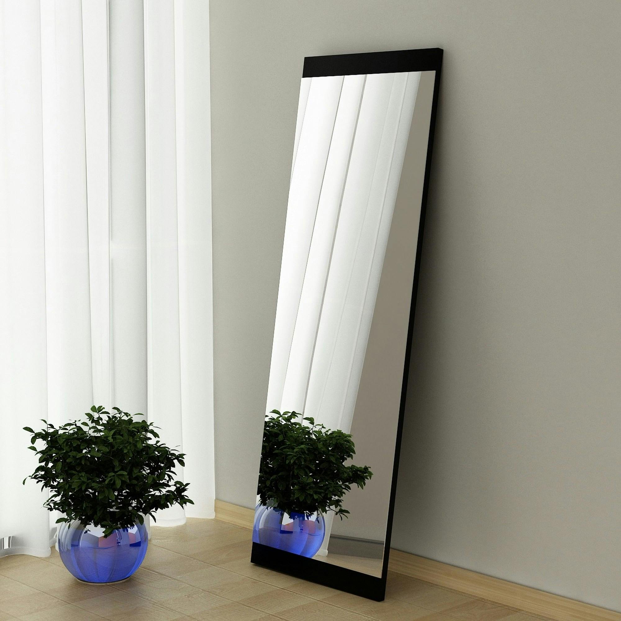 Miroir rectangulaire noir 120 cm - à poser ou suspendre CODY