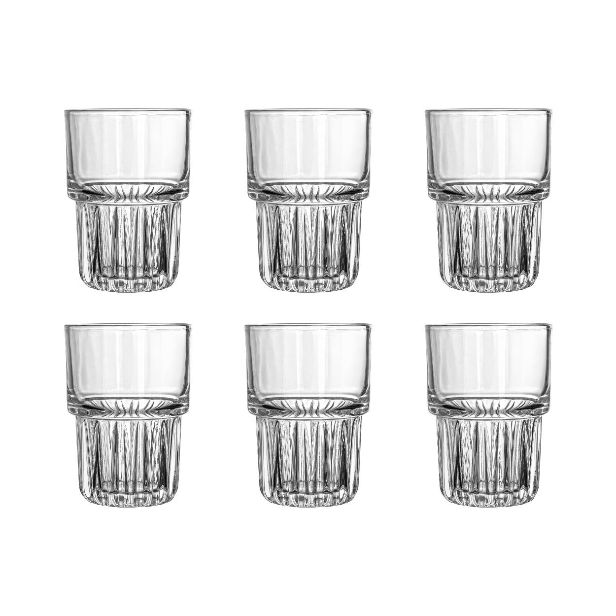 Zestaw 6 szklanek 320 ml Monaco szklane bezbarwne niskie do obiadu