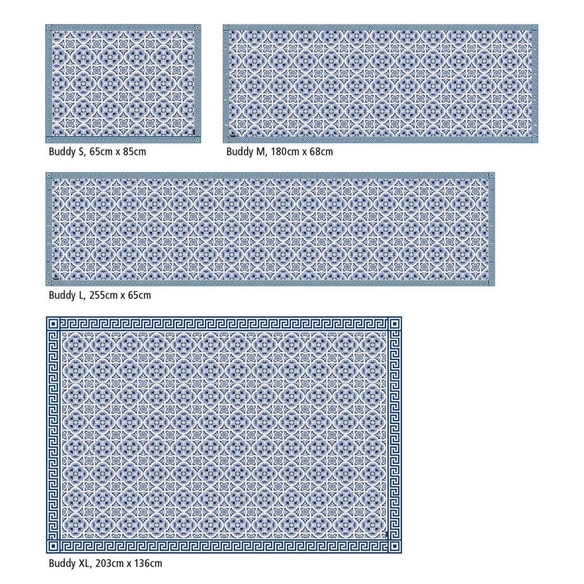 Vinyl Teppich »Apollon«, BxL:255 cm x 65 cm, blau|weiß