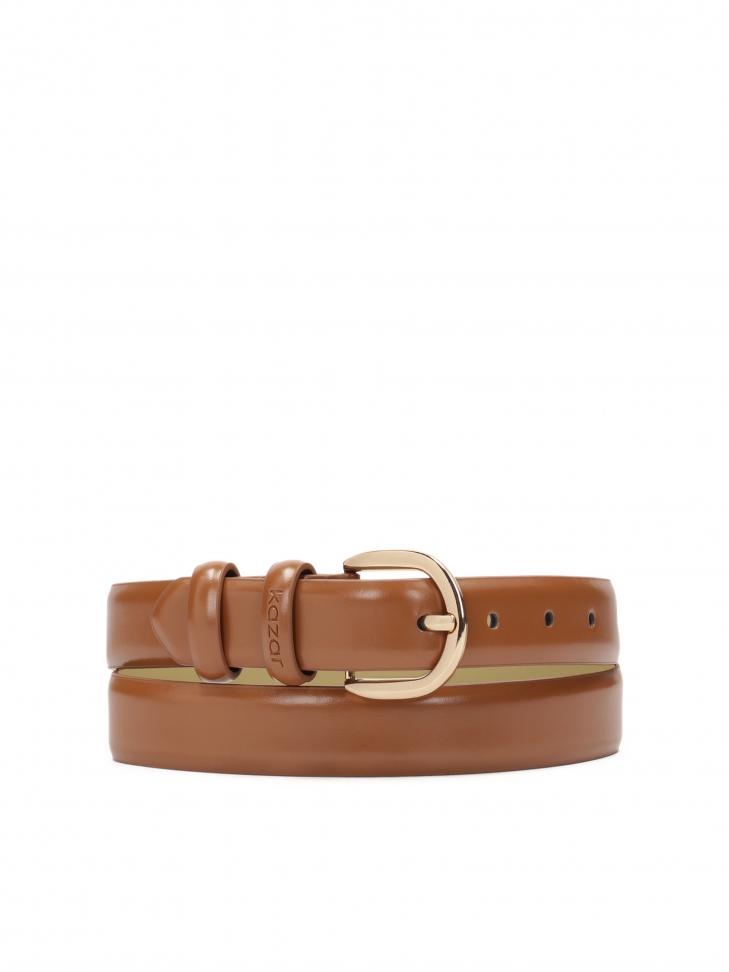 Classic narrow belt in smooth leather