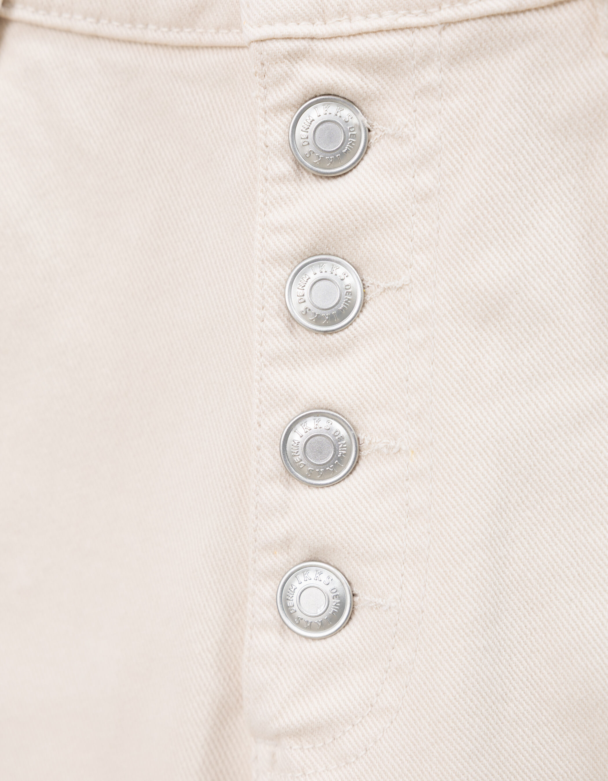 Jean flare beige Waterless boutons apparents Femme