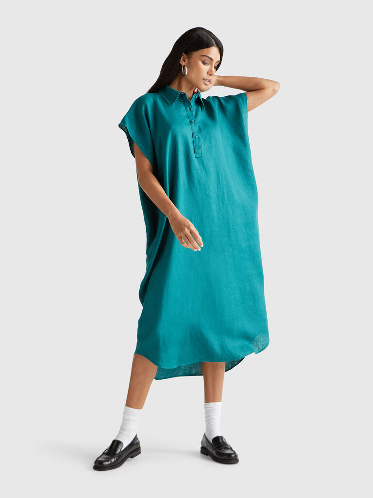 Midi dress in pure linen
