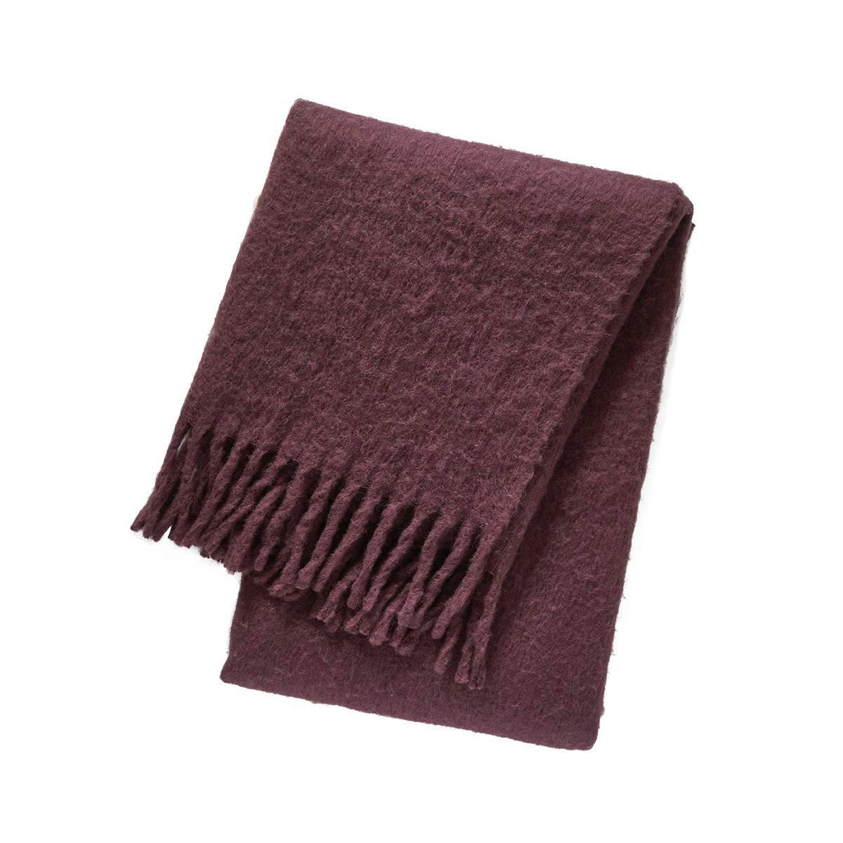 TOURBILLON - Plaid en acrylique laine nylon rose 130 x 170 cm