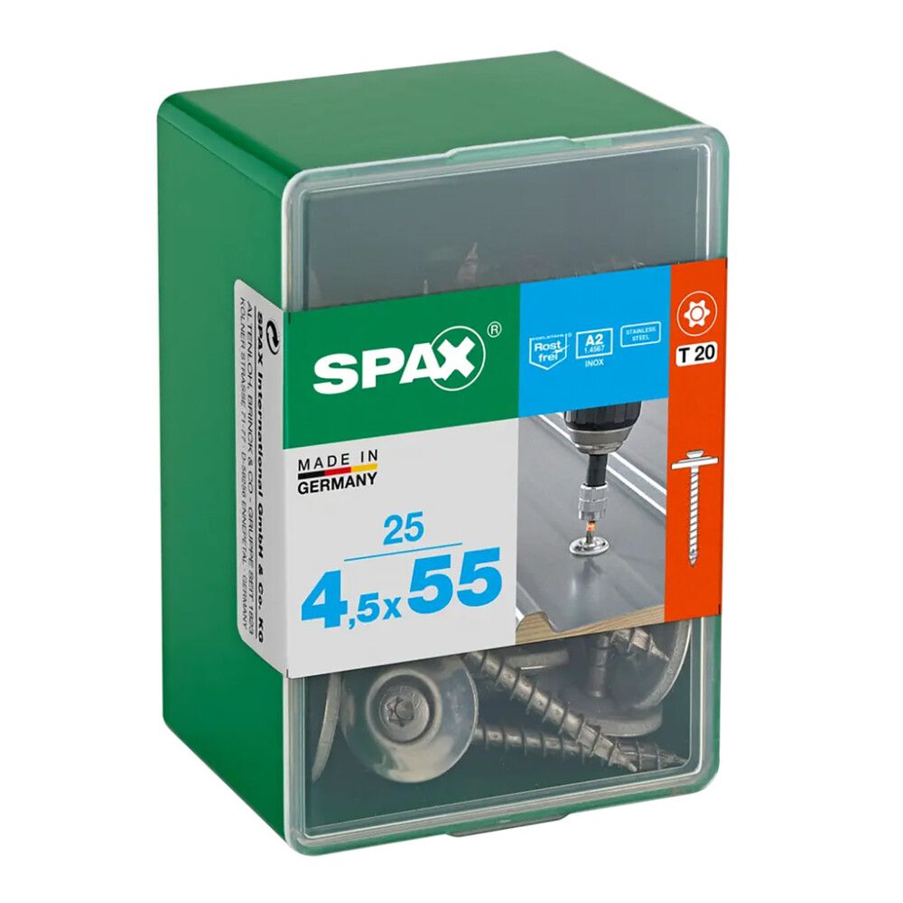 PLATELAGERSKRUE SPAX T-STAR T20 GALVANISERT 4,5X55MM 25STK