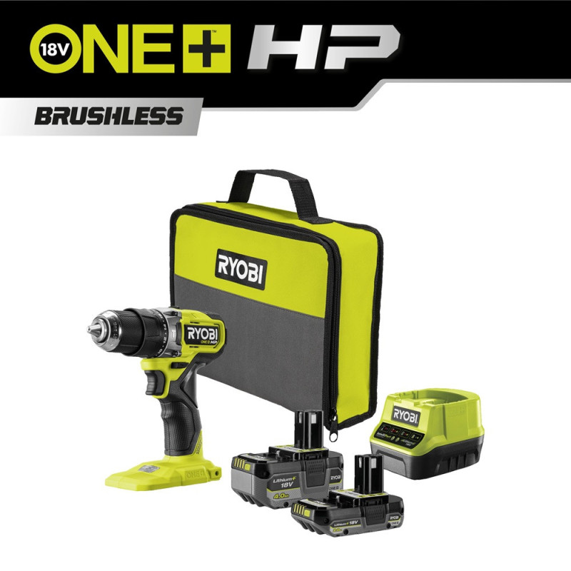 Perceuse visseuse à percussion sur batterie One  HP RPD18C1-242S 4 Ah et 2 Ah 18 V RYOBI