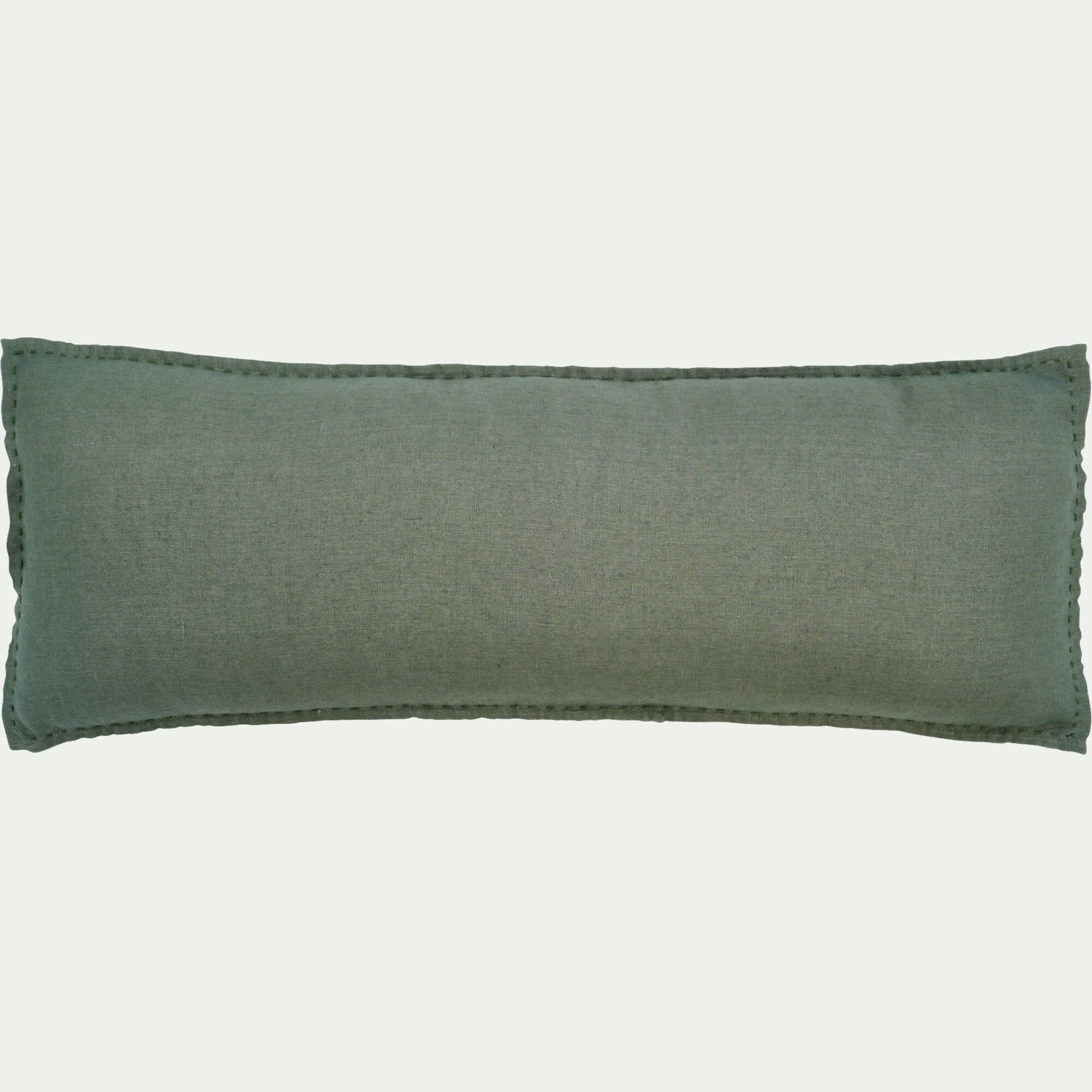 VINON - Coussin en lin lavé 30x80cm - vert cèdre