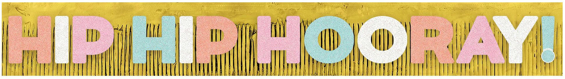 Giant Hip Hip Hooray Glitter Fringe Birthday Banner
