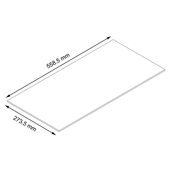 Etagère en verre pour caisson haut de cuisine GoodHome Cicely l. 55.85 cm x P.27.35 cm, 2 pièces