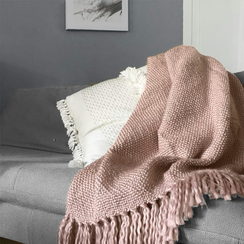 MARBLE - Plaid rose 125x150