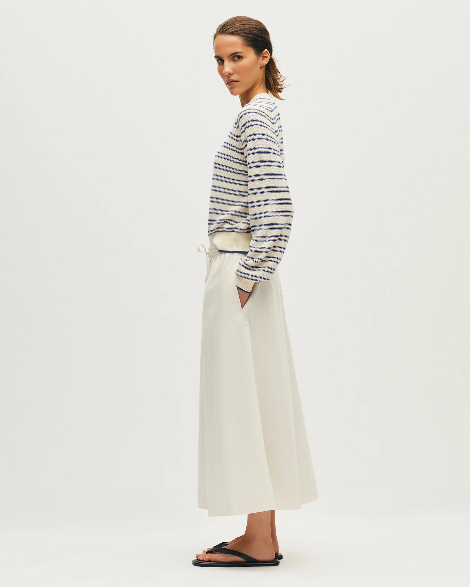 Jupe-culotte en popeline de coton