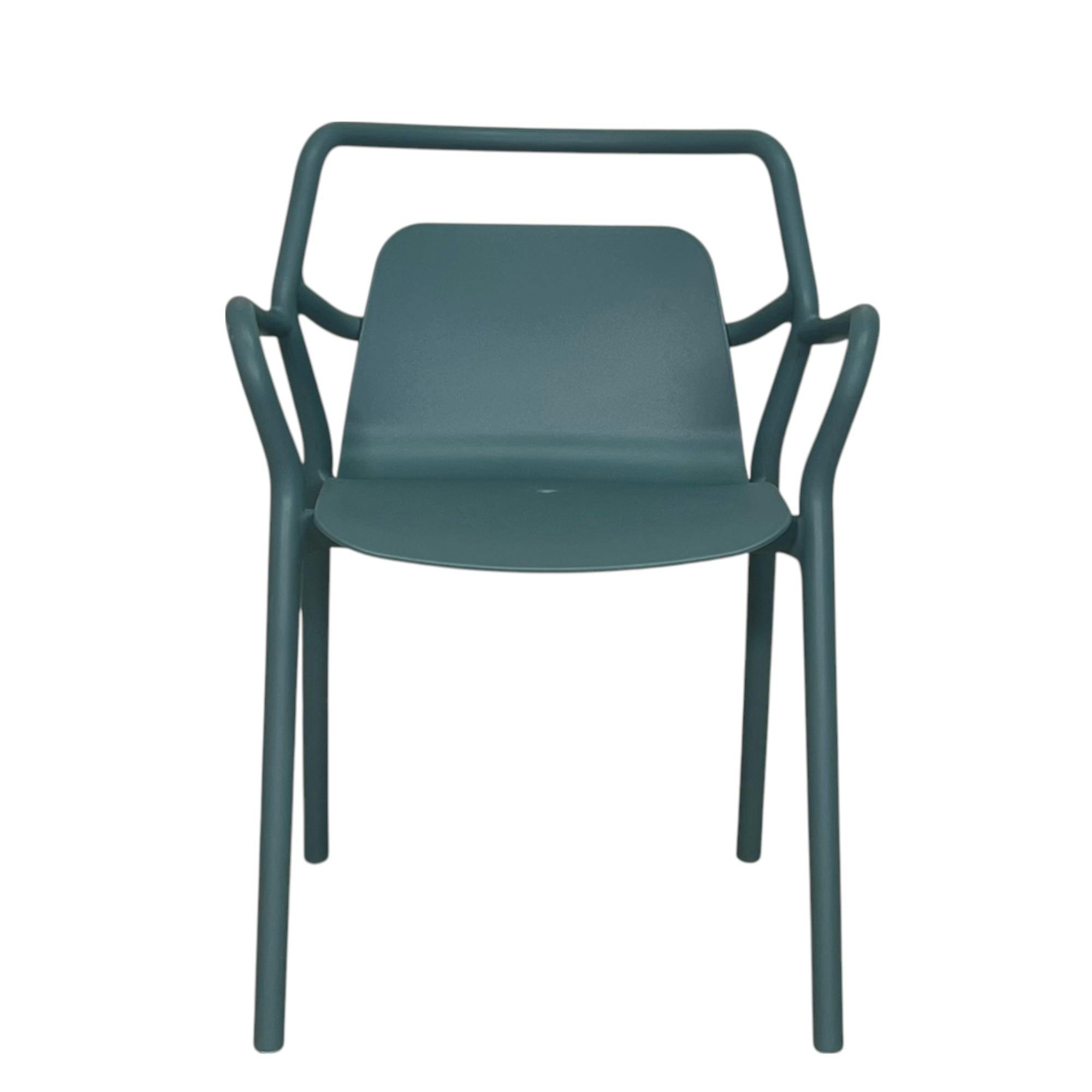 Chaise de jardin design bleue, empilable (lot de 2) PINETO