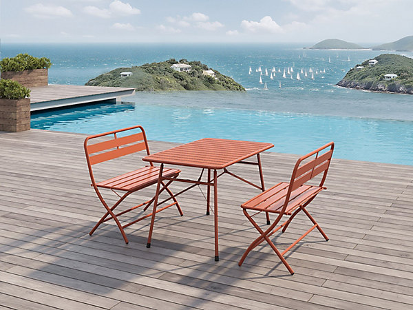 Banc de jardin pliant en métal - Terracotta - MIRMANDE de MYLIA