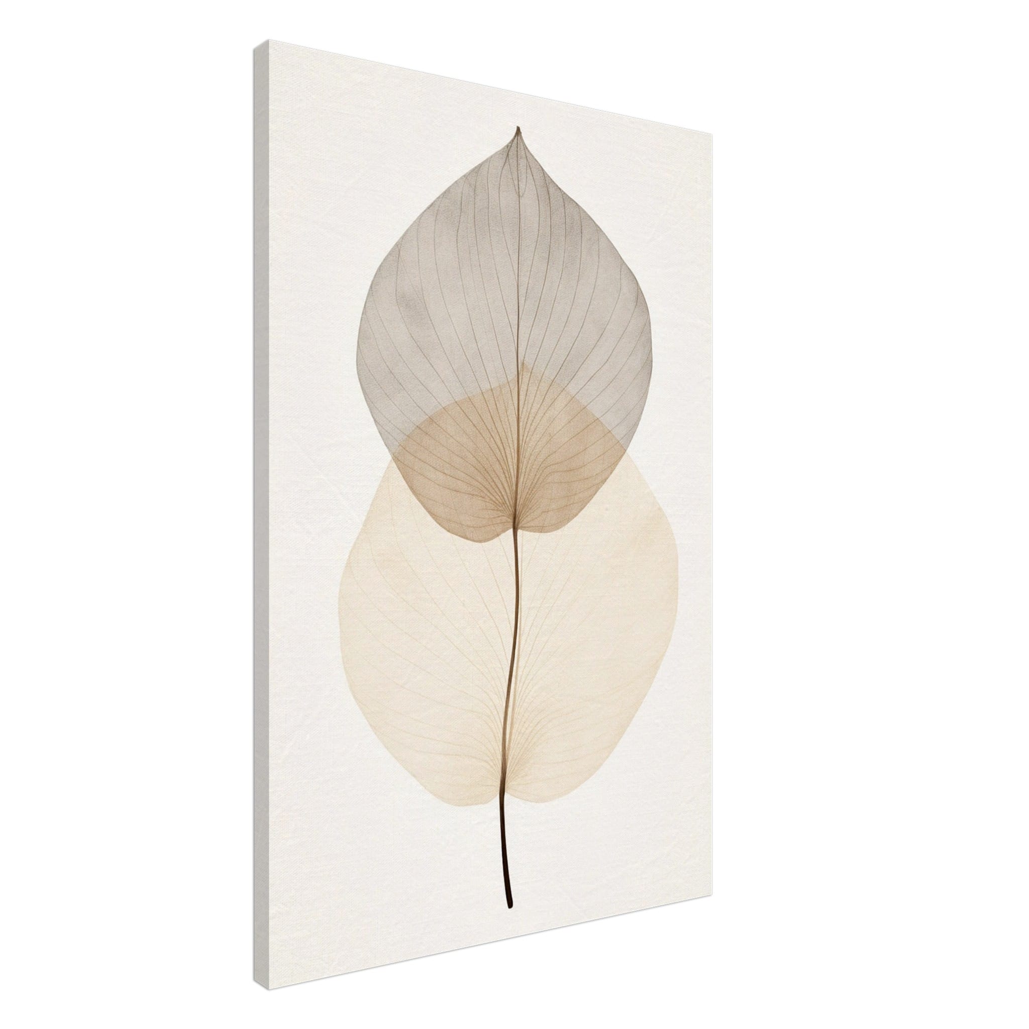 Artfulprints Canvas Japandi - Leaf canvas - 60x90 cm - beige